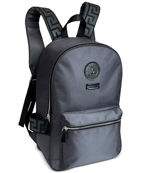 versace blue leather backpack|free Versace bag with perfume.